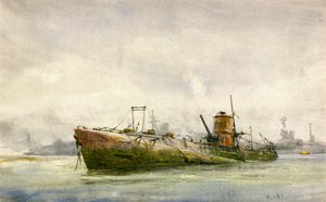 Ein kapituliertes und gestrandetes U-Boot, Portsmouth