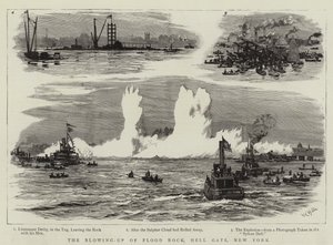 Die Sprengung von Flood Rock, Hell Gate, New York von William Lionel Wyllie