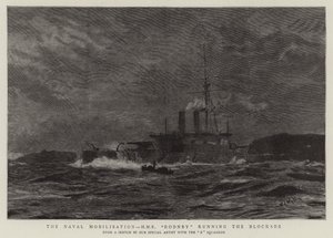Die Marine-Mobilisierung, H.M.S. Rodney durchbricht die Blockade