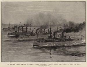 Das fliegende Geschwader der Vereinigten Staaten unter Commodore Schley, das sich in Hampton Roads versammelte von William Lionel Wyllie