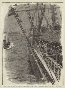 Der Besuch der Königin in Liverpool, Die Ankunft der Königin, Hip! Hip! Hurra! von William Lionel Wyllie
