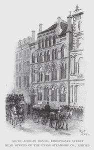 South African House, Bishopsgate Street, Hauptbüros der Union Steamship Co, Limited von William Luker