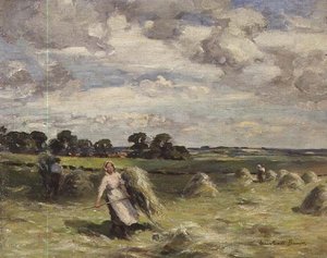 Ernte in der Nähe von Salroun, East Lothian von William Marshall Brown