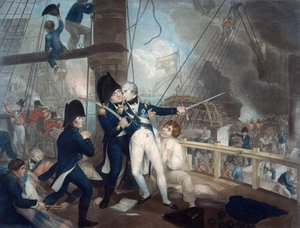 Der Tod von Admiral Horatio Nelson (1758-1805) in der Schlacht von Trafalgar