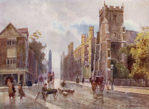 St. Botolphs Kirche und Corpus College von den Stufen der Pitt Press, Trumpington Street von William Matthison