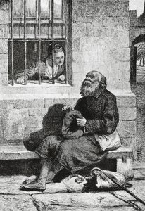 Miss Wardour und Bettler Edie Ochiltree, Illustration für Der Altertumsforscher von William McTaggart