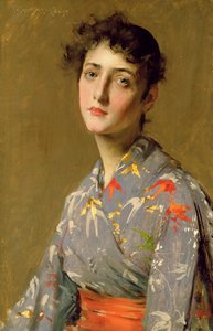 Mädchen im japanischen Kostüm, ca. 1888 von William Merritt Chase