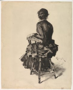Sitzende Frau von William Merritt Chase