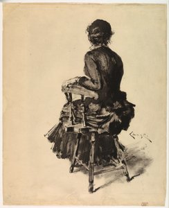 Sitzende Frau