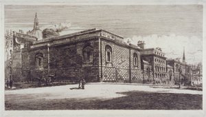 Ansicht des Newgate-Gefängnisses, Old Bailey, von der Newgate Street, City of London, ca. 1900 von William Monk