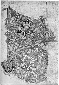 Geißblattmuster auf Leinen gedruckt, 1883, 1934