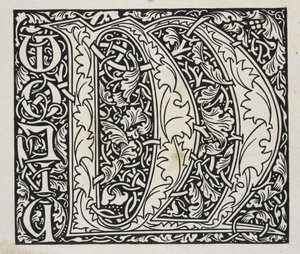 Initiale, schwarz-weiß von William Morris