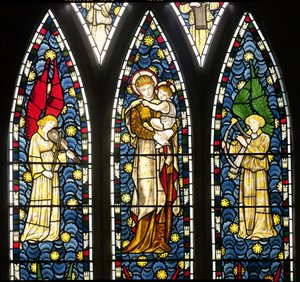 Madonna mit Kind und zwei Engeln (Detail) von William Morris
