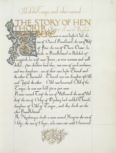 Ms 270* f.1r Die Geschichte von Hen Thorir, ca. 1873-4 von William Morris