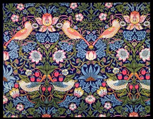 Der Erdbeerdieb, Textildesign von William Morris, 1883