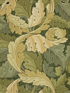 Tapetendesign mit Akanthus-Wald-Farben, 1875