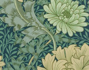 William Morris Tapetenmuster mit Chrysantheme von William Morris