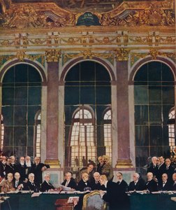 Die Unterzeichnung des Friedens im Spiegelsaal, Versailles, 28. Juni 1919
