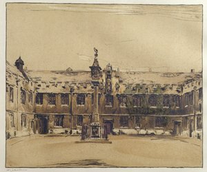 Der vordere Hof des Corpus Christi College, Oxford von William Nicholson