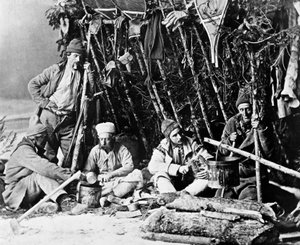 Leben des Trappers in Kanada, Foto von Nottman, circa 1890 von William Notman