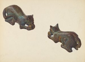 Katze und Ball Münzbank, ca. 1939 von William O. Fletcher