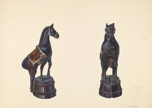Pferd auf Fassbank, ca. 1938