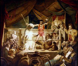 Mensch gegen Tier oder Der Jahrmarkt in Neuilly von William Orpen