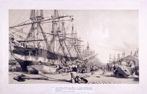 West India Docks, Poplar, London, 1830 von William Parrott