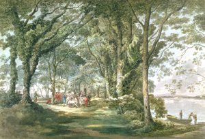 Landschaft mit Figuren bei einer Mahlzeit im Freien, 1760-1782