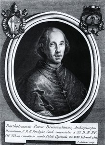 Porträt von Bartolomeo Pacca, italienischer Kardinal, Gravur von Nicolas Toussaint Charlet