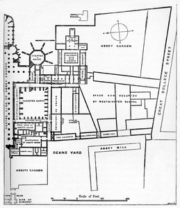 Plan der Benediktinerabtei von Westminster, ca. 1897 von William Patten