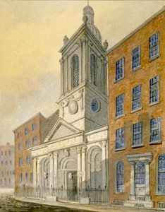 Nordostansicht der Kirche St. Peter-le-Poer und Old Broad Street, City of London von William Pearson