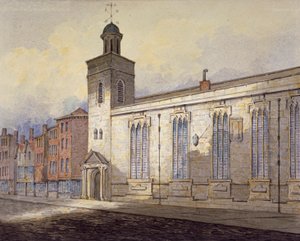Ansicht der Sonnenuhr von St. Katherine Cree, City of London von William Pearson