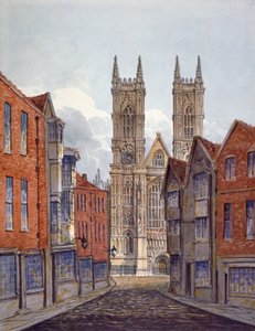 Ansicht des Westendes der Westminster Abbey, Blick von der Tothill Street, London, um 1815