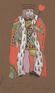 Herzkönig Kostümdesign für Alice im Wunderland, 1915 von William Penhallow Henderson
