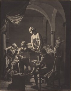 Eine Akademie bei Lampenlicht von William Pether after Joseph Wright