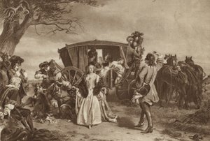 Familie von französischem Straßenräuber Claude Duval aufgehalten von William Powell (after) Frith