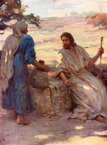 Die Frau am Brunnen von Samaria, Johannes iv, 6, 7 von William Pratt