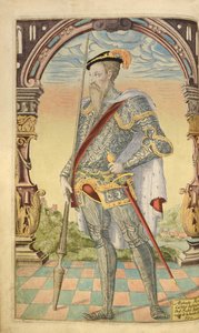 Alphonso XI., König von Kastilien und León, aus Honor Military, and Civill, William Segar, veröffentlicht von Robert Barker, London, 1602 von William Rogers