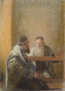 Innenraum mit zwei Rabbinern von William Rothenstein