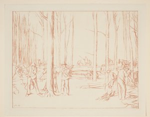 Landarbeiter arbeiten in einem Wald von William Rothenstein