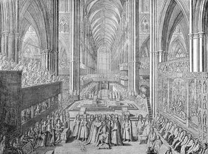 Die Krönung von James II. in der Westminster Abbey, London, 1685, 1903
