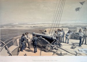 Blick auf Sewastopol vom Meer aus, 1855 von William Simpson