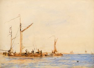 Flusslandschaft (oder Auf der Schelde in Antwerpen), ca. 1836
