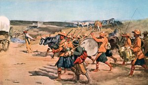 Über das Veldt. Trommeln und Pfeifen der 91. (Argyllshire) Highlanders von William Skeoch Cumming