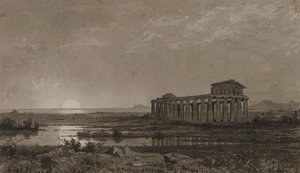 Tempel der Ceres in Paestum (der Tempel der Athena) von William Stanley Haseltine