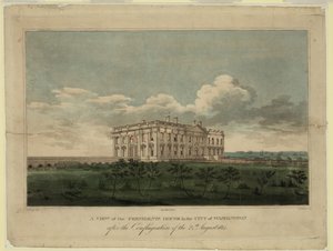 Ansicht des Weißen Hauses in der Stadt Washington nach dem Brand vom 24. August 1814