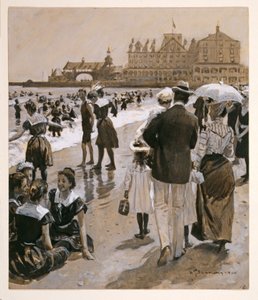 Strandszene aus Harpers Weekly, veröffentlicht 1900 von William Thomas Smedley