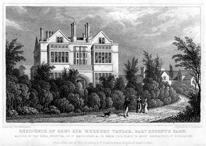 Residenz von General Sir Herbert Taylor, Baronet, Regents Park, London, 1827