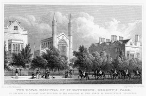 Das Royal Hospital of St Katherine, Regents Park, London, 1827 von William Tombleson